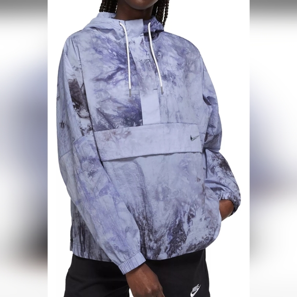 Nike Jackets & Blazers - Nike sportswear woven dye pullover windbreaker jacket blue womens